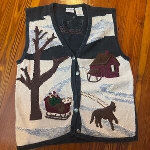 Bobbie Brooks Gray Knit Vest with Appliqué